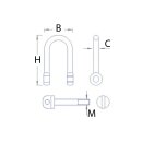 Schäkel schraubbar 5x8mm M1 VE2