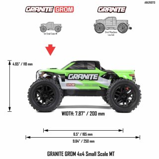 1/18 GRANITE GROM Brushed 4X4 Monster Truck Red RTR