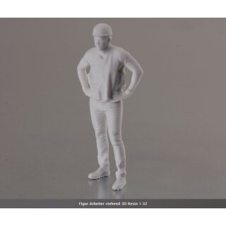 Figur Arbeiter stehend 3D Resin 1:32