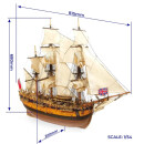 OCCRE HMS Endeavour Standmodellbausatz 1:54