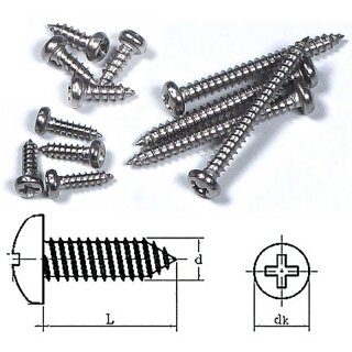 Blechschrauben Kreuzschlitz 1.7x10mm Edelstahl VE30Stk.