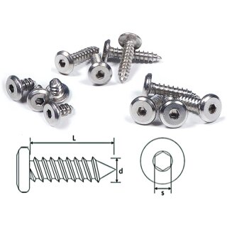 Blechschrauben Innensechskant Flachkopf 2.0x14mm Edelstahl VE 30Stk.
